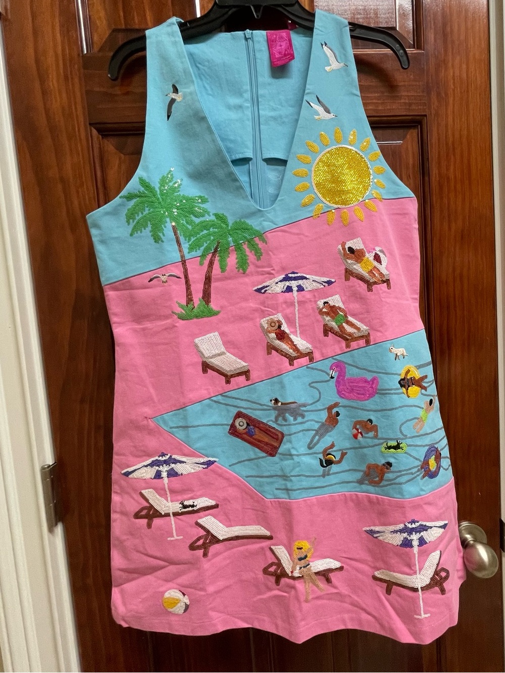 Queen of Sparkles pool scene tank dress.